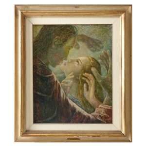 Quadro dipinto firmato Gemma Vercelli "La voce Interiore" 1957
